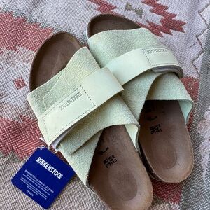Birkenstock Faded Lime Suede Sandals. Size 38. NWT.